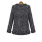 Black Plaid Short Women Coat Jacket