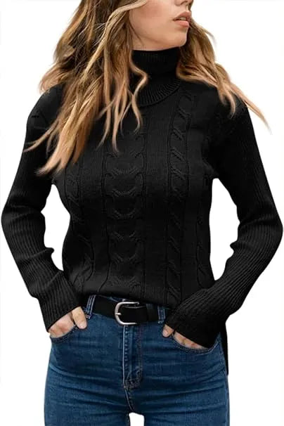 Long Sleeves Knitted Turtleneck Pullover Sweaters