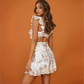 White Sequin Ruffled Backless Dress