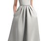 One-Shoulder Sleeveless Long Satin Dress