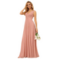 V Neck Long Slit Bridesmaid Dress