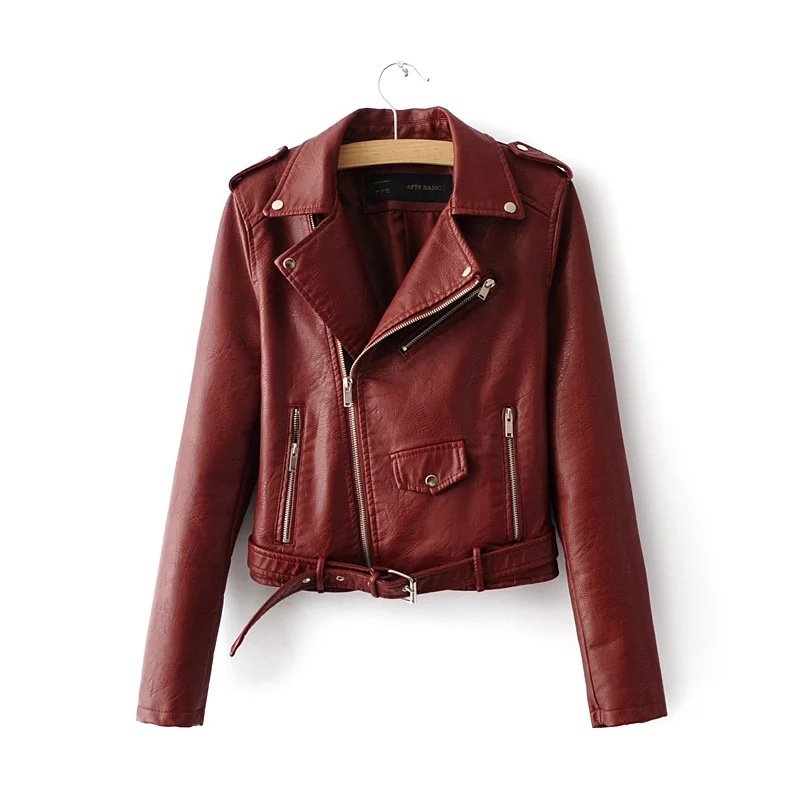 Motorcycle Slim PU Leather Jacket