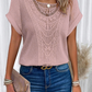 Lace Short Sleeves Crew Neck Top