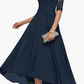 Lace Short Sleeve Round Neck Bridesmaid Dress