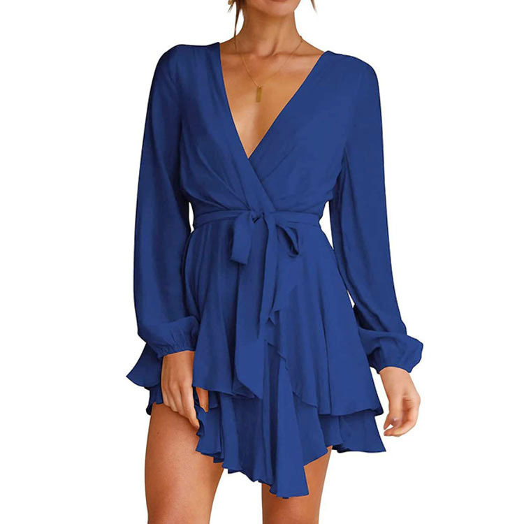 Layered Balloon Sleeve Mini Dress