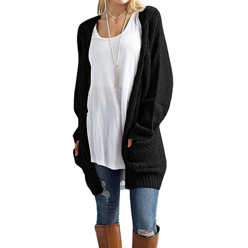 Women's Long Sleeves Cardigan Knitted Loose Sweater