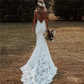 Lace Sweetheart Backless Sleeveless Wedding Dress