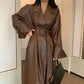 Women's Long Oversized Leather Trench Coat