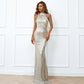 Cold Shoulder Beads Chain Cocktail Prom Dress