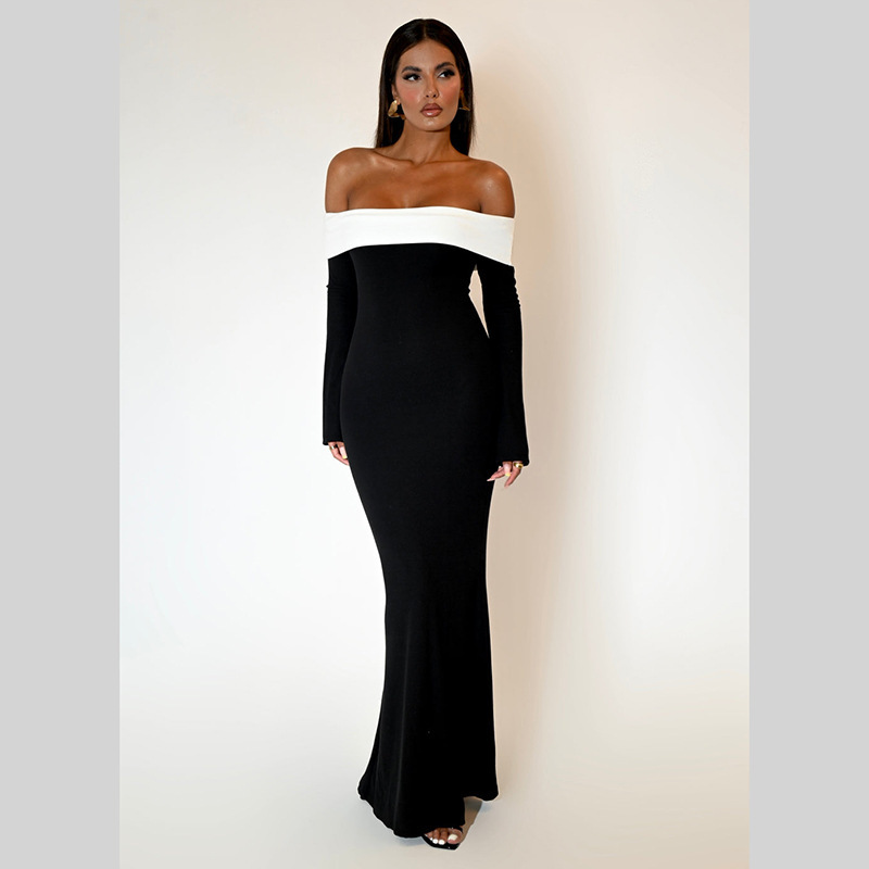 Modern Off-the-shoulder Long Sleeve Prom Dress