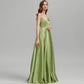 Green Tube Top Backless Split Long Prom Dress