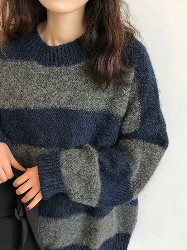 Oversized Stripe Pullover Sweater