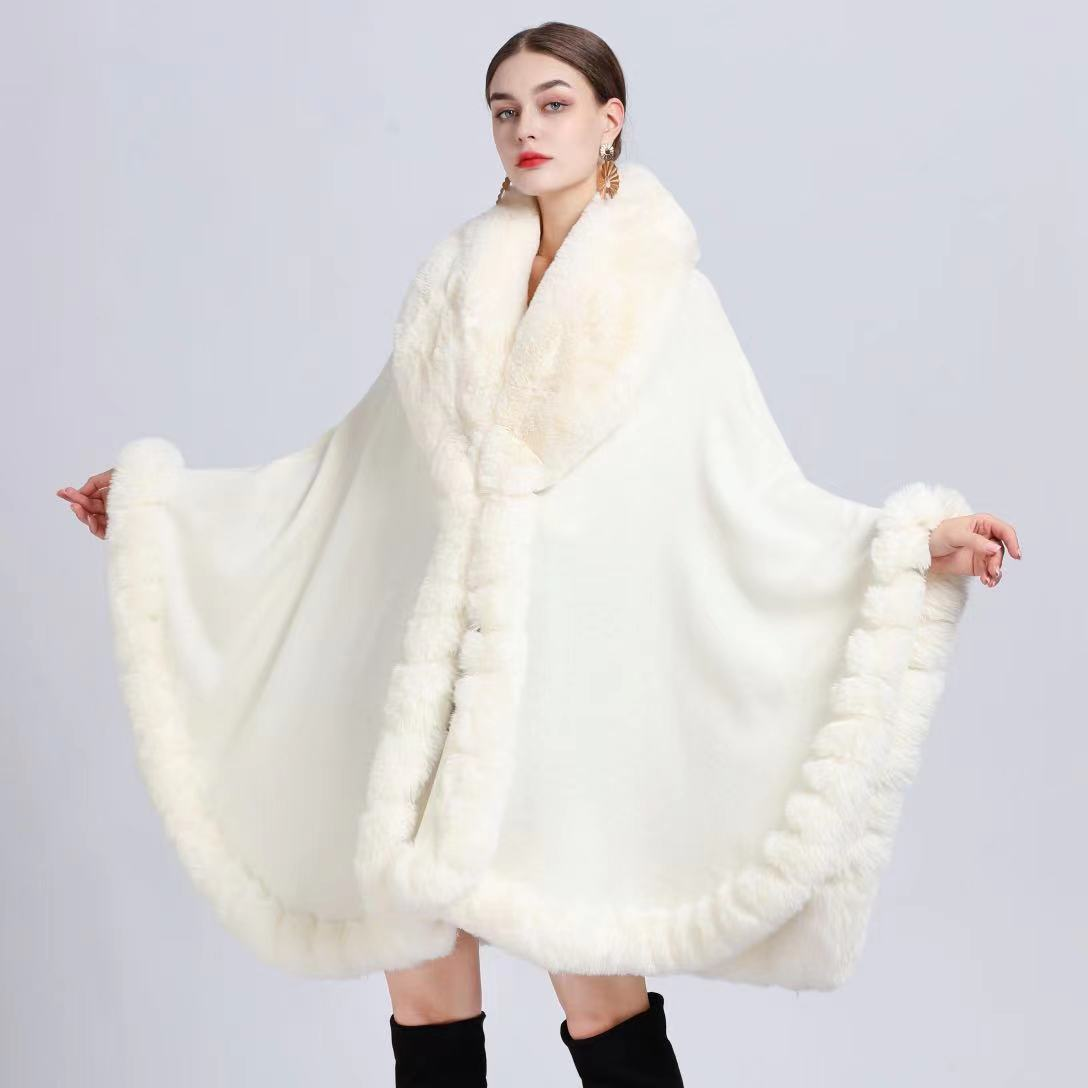 Cloak Cape Faux Fur Bride Wraps Poncho Coat