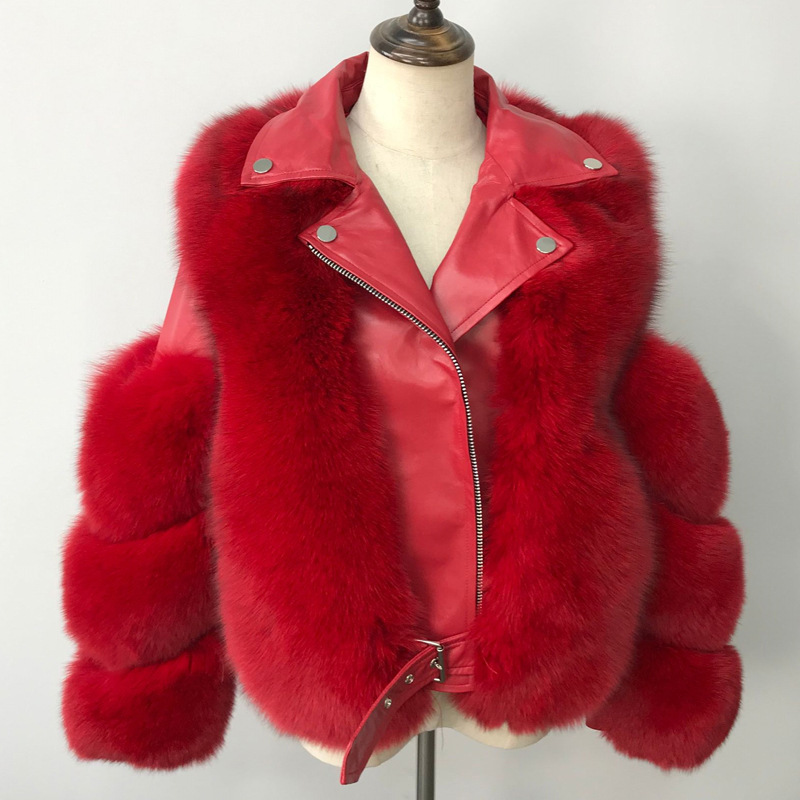 Long Sleeves Zipper Faux Fur Jacket