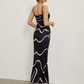 The Black Wave Mermaid Hem Knit Midi Dress