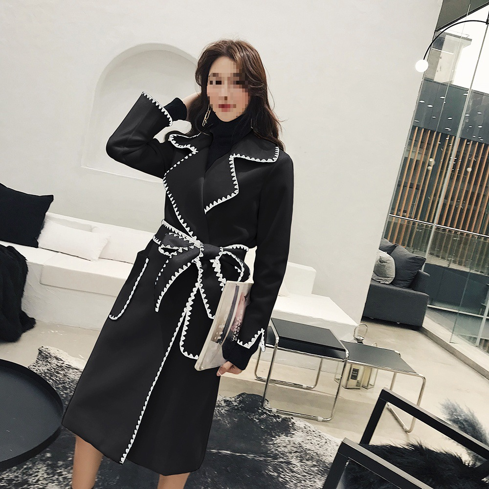 Thick Pocket Sashes Long Jacket Coat