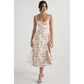 The Square Neck Floral Ruched Midi Dress