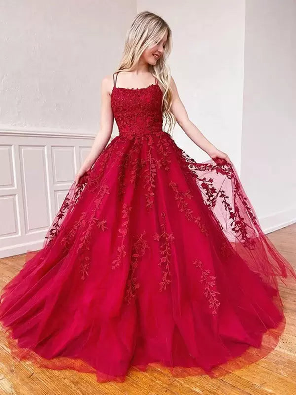 V-Neck Sleeveless Lace-Up Backless Criss-Cross Long Lace Wedding Guest Dress