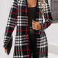 Plaid Black Long Sleeve Coat