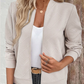 Beige Stand Collar Long Sleeve Jacket