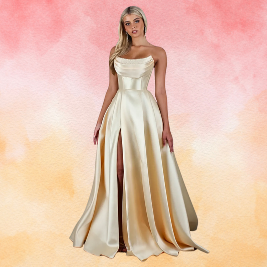 Strapless Sleeveless Corset Ball Prom Dress