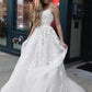 V-Neck Sleeveless Lace-Up Backless Criss-Cross Long Lace Wedding Guest Dress