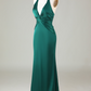 Halter Neck Sleeveless Bridesmaid Dress