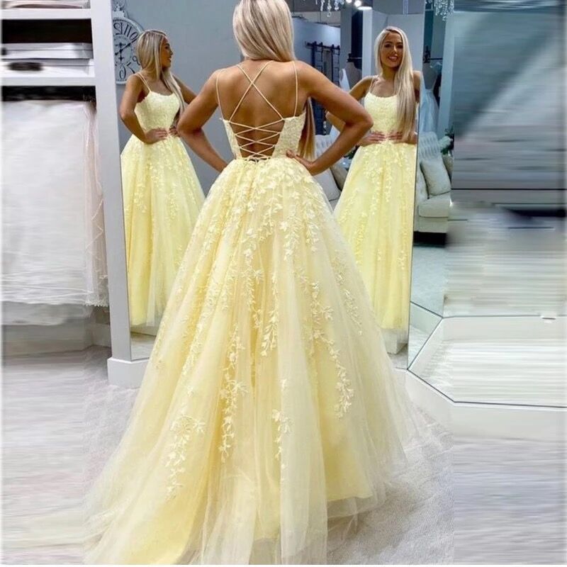 V-Neck Sleeveless Lace-Up Backless Criss-Cross Long Lace Wedding Guest Dress