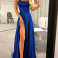 A-Line Scoop Neck Long Slit Maxi Dress