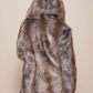 Oversize Hooded Camel Faux Fur Winter Coat