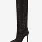 Wide Calf Rhinestones Pointed Toe Stiletto Knee High Boots