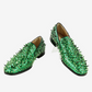 Men's Glitter Round Toe Spike Loafers Party Shoes