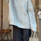 Solid Cable Knit Pullover Sweater