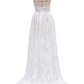 White V-Neck A-Line Tulle Wedding Dress