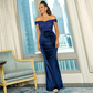 Off Shoulder Velvet Mermaid Sheath Cocktail Prom Dress