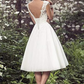 White Vintage Lace Sleeveless Wedding Dress