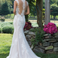 White Halter Neck Backless Wedding Dress