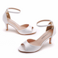 Satin Peep Toe Ankle Strap Wedding Sandals