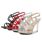 Simple Satin High Heel Open Toe Wedding Sandals