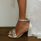 Elegant Open Toe Rhinestone Ankle Strap Wedding Sandals