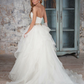 A-line Strapless Ruched Floor-Length Tulle Wedding Dress