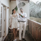 Elopement Mini White Wedding Dresses With Long Sleeves