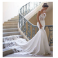 Lace Mermaid Classic Wedding Dresses With Elastic Satin