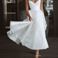 Simple Sleeveless Tea Length Wedding Dress