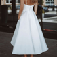 Simple Sleeveless Tea Length Wedding Dress