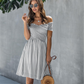 Fashion Short Sleeve Stripe Print Dress