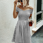 Fashion Short Sleeve Stripe Print Dress