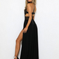 Lace Crewneck Sleeveless High-Slit Party Maxi Prom Dress