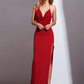 Halter Neck Backless Split Evening Maxi Slip Dress