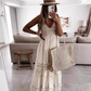 V-Neck Embroidered Floor Length Maxi Dress